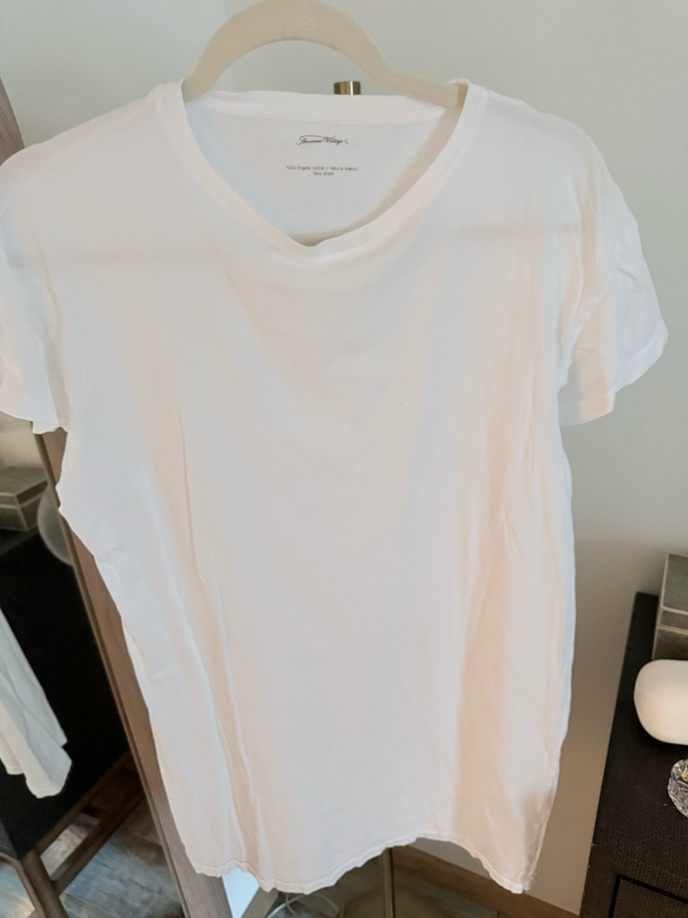 American Vintage White Short Sleeve Crew Tee Shirt Dress